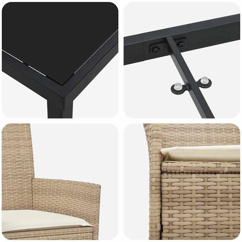 vidaXL Garden Dining Set Poly Rattan