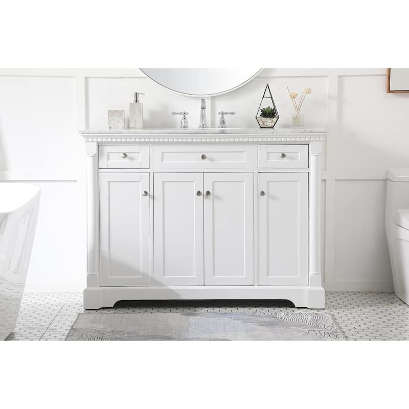 Petal 36 - 48 Inch Single Bathroom Vanity - White - 48 Inches