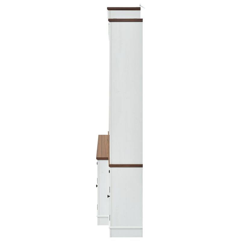 4-Piece Entertainment Center Wall Unit Set with Bridge for TVs Up to 70'', TV Stand W/Adjustable Shelves, Large Media Console