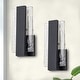 preview thumbnail 6 of 6, C Cattleya Matte Black LED Indoor Wall Sconce Vanity Light with Water Glass