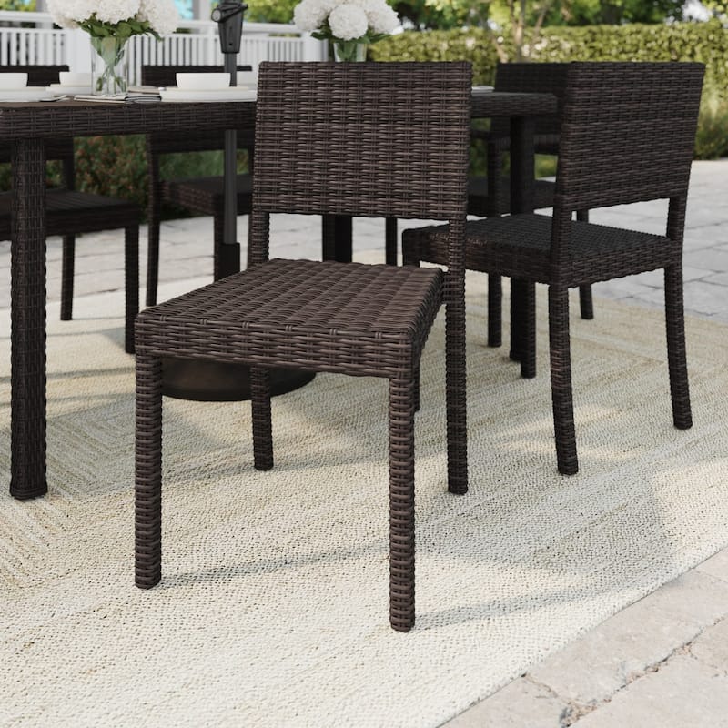 Martha Stewart Outdoor Rattan Wicker Stackable Side Dining Chair - 18.5"W x 21.75"D x 33.5"H
