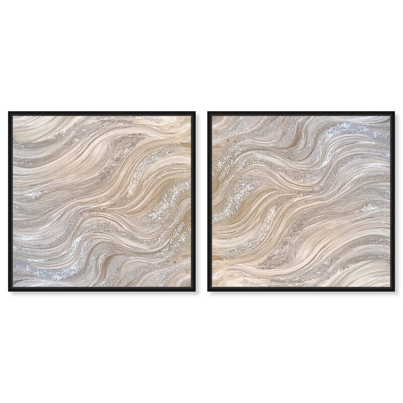 Golden Tears II Canvas by Art Remedy - 40" x 40" - Black
