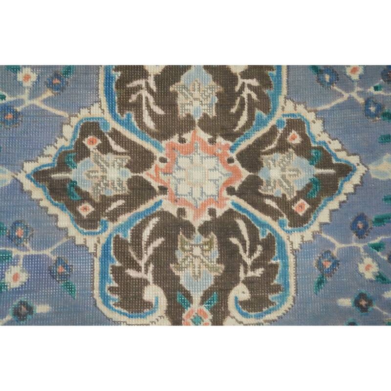 Hand Knotted Oriental 100% Wool Carpet Traditional Floral Purples Tabriz Area Rug - 4' 5'' X 3' 0''