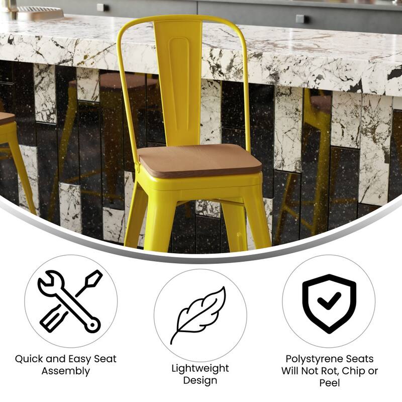 All-Weather Commercial Counter Stool with Removable Back & Poly Resin Seat