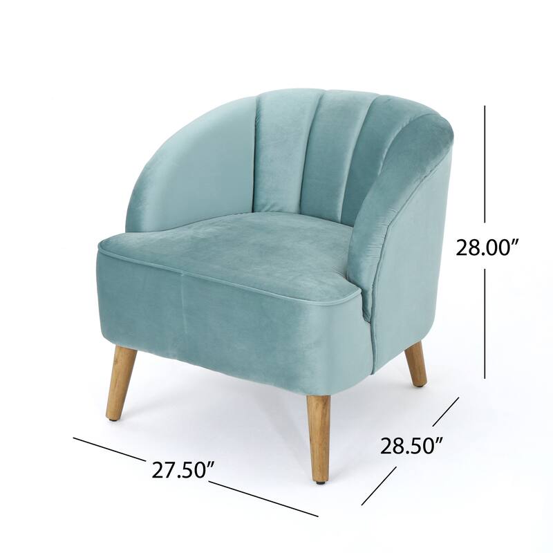 Modern 27.5" Upholstered Club Chair with Rubber Wood Legs for Living Room