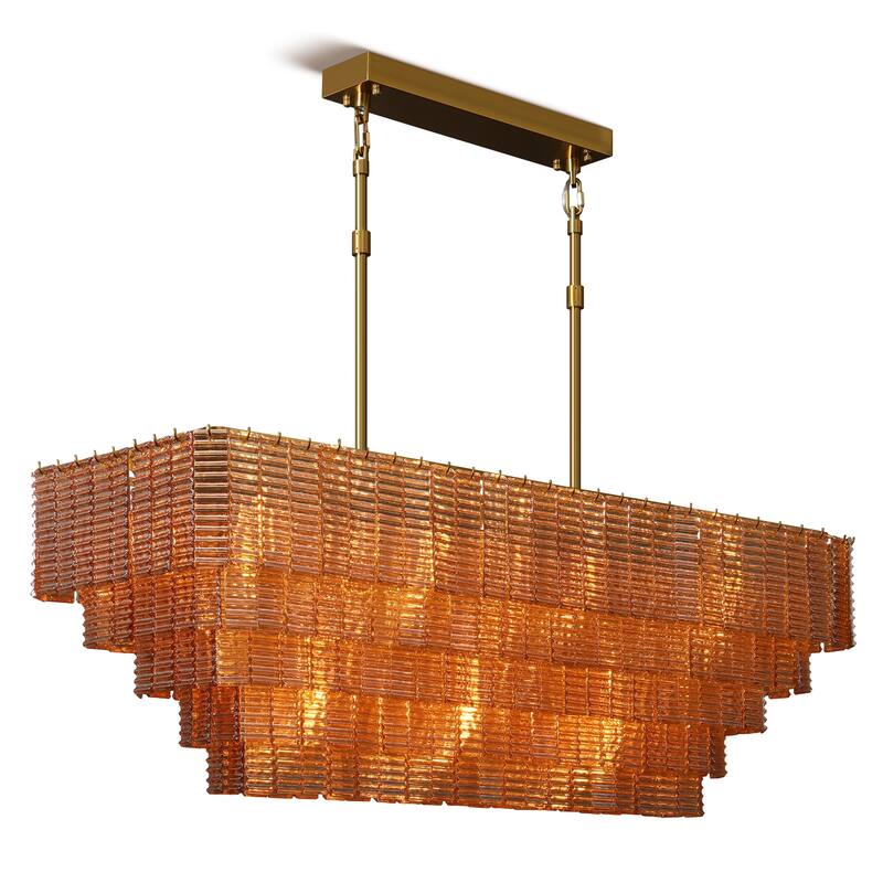 Modern Chandelier, 41 in. 9-Light Black & 59 in. 11-Light Gold Options for Dining Room, Living Room, Foyer, Bedroom