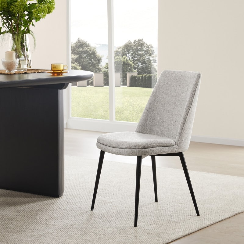 Ariel Mid-Century Upholsteried Dining Chair with Metal Legs Set of 2