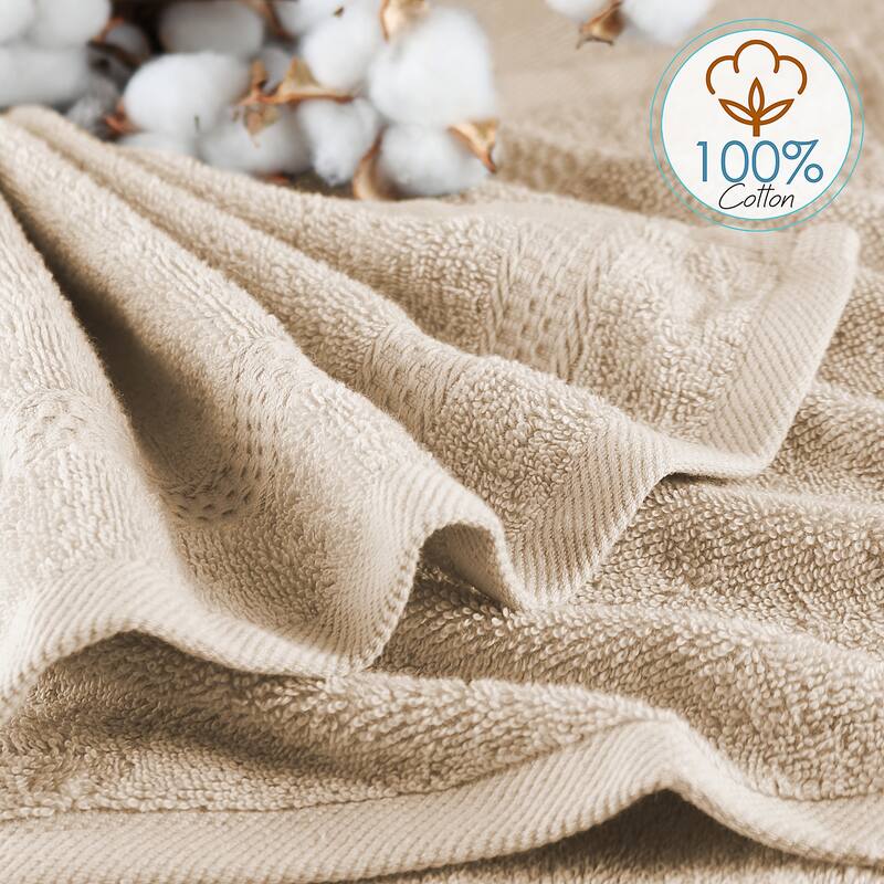 Hearth & Harbor 100 Percent Cotton Ultra Soft and Highly Absorbent Set of 12 Multipurpose Wash Cloths - 13 inches x 13 inches.