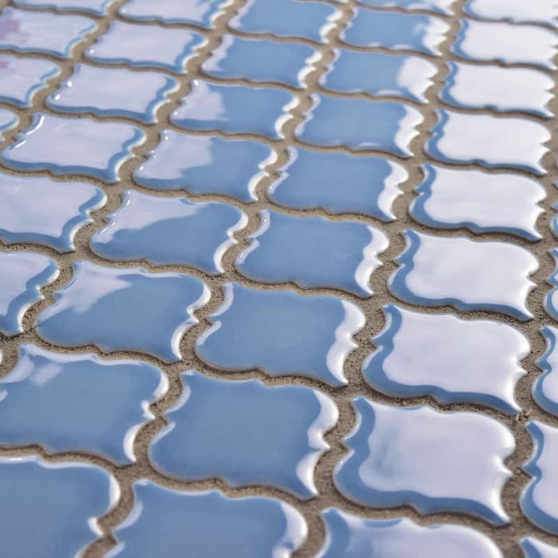 Merola Tile Hudson Tangier Light Blue 12-3/8" x 12-3/8" Porcelain Mosaic Floor and Wall Tile