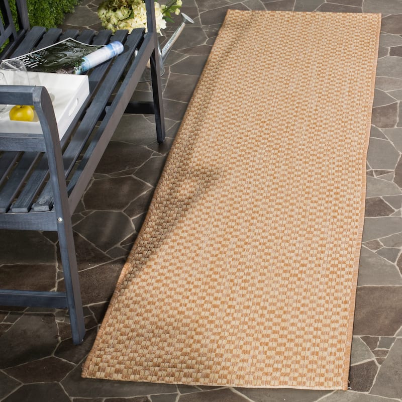 SAFAVIEH Courtyard Judi Indoor/ Outdoor Patio Backyard Rug - 2'3" x 12' Runner - Natural/Cream