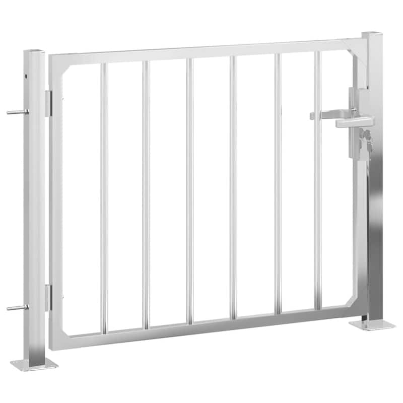 vidaXL Garden Gate Locking Fence Entrance Barrier Patio Lawn Stainless Steel