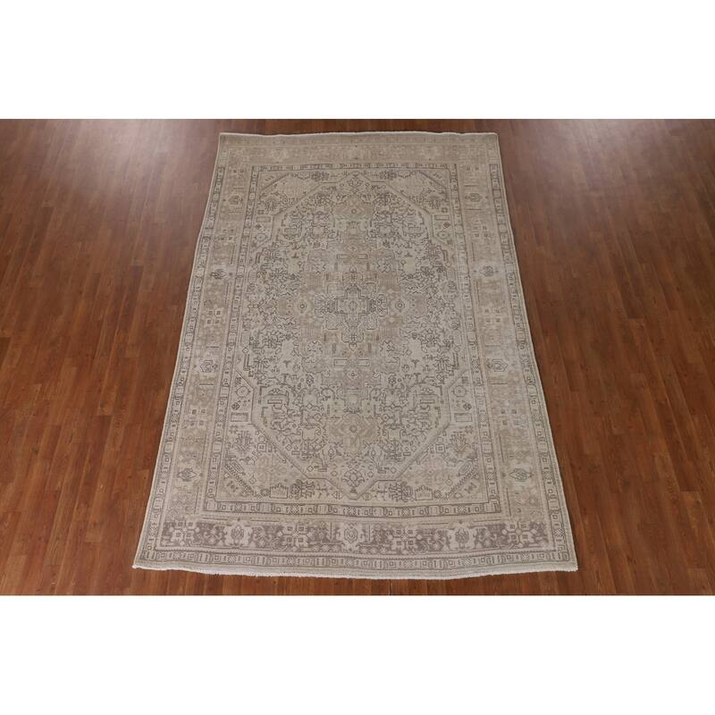 Distressed Tabriz Persian Vintage Rug Handmade Oriental Wool Carpet - 6'6"x 9'8"