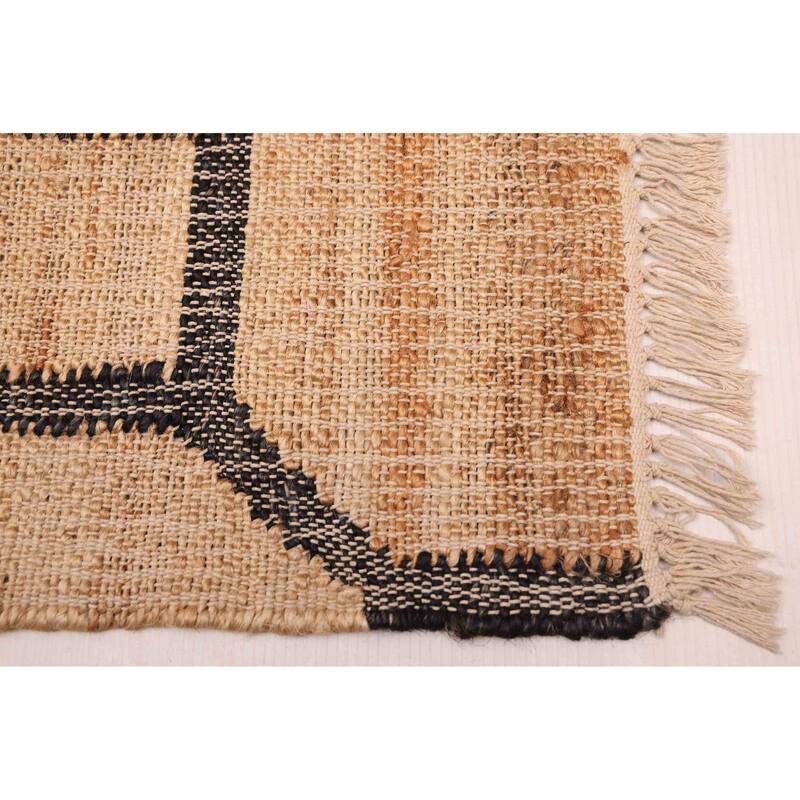 ECARPETGALLERY Flat-Weave Palas Denizli Tan Jute Kilim - 5'5 x 7'5