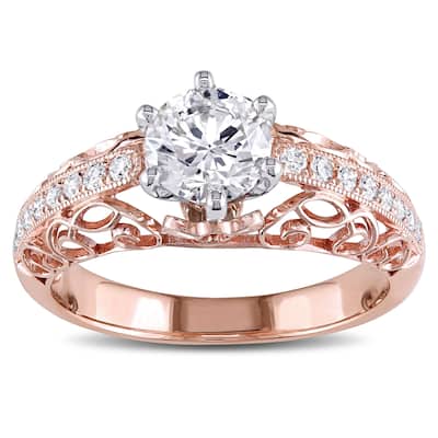 Miadora Signature Collection 14k Two-tone Gold 1 1/5ct TDW Certified Diamond Engagement Ring