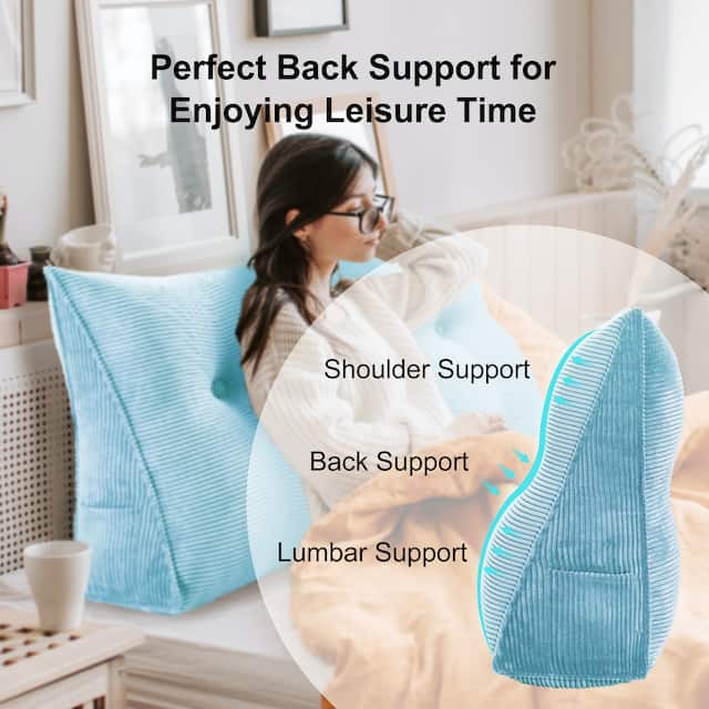 WOWMAX Large Reading Wedge Headboard Pillow for Bed Rest Back Support