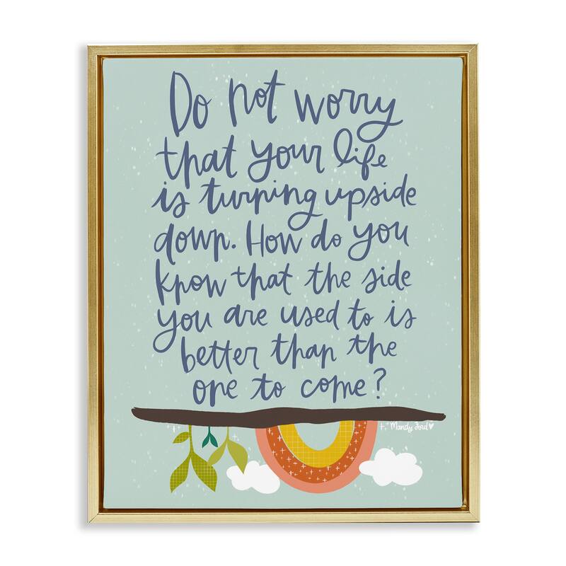 Stupell Hopeful Encouraging Phrase Framed Floater Canvas Wall Art Design By Mandy Ford Art + Illustration - 25 x 31 - Gold