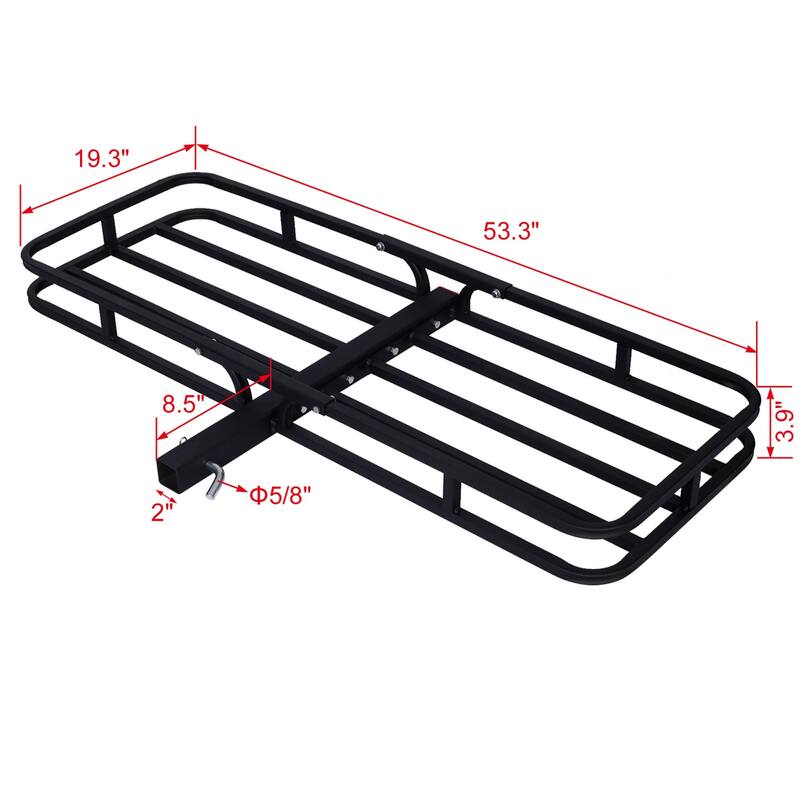 500 lb. Capacity 53in. x 19 in. Steel High Mount Cargo Carrier for 2 in. Receiver