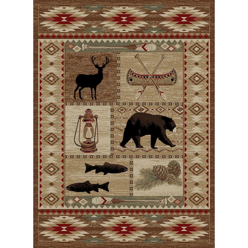 American Destination River Camp Southwest Area Rug - 5'3" x 7'3" - Multi