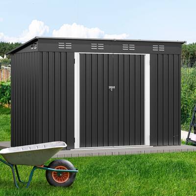 Moasis 9.1 ft. W x 4.2 ft. D Lean-To Steel Storage Shed