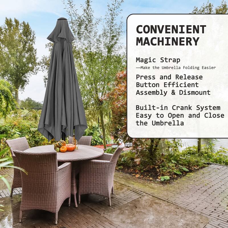 Ainfox 7.5ft Patio Umbrella with Base Outdoor Umbrella