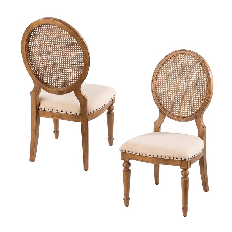 SEI Furniture Elements Oak Cane Back Dining Chairs (Set of 2) On Sale