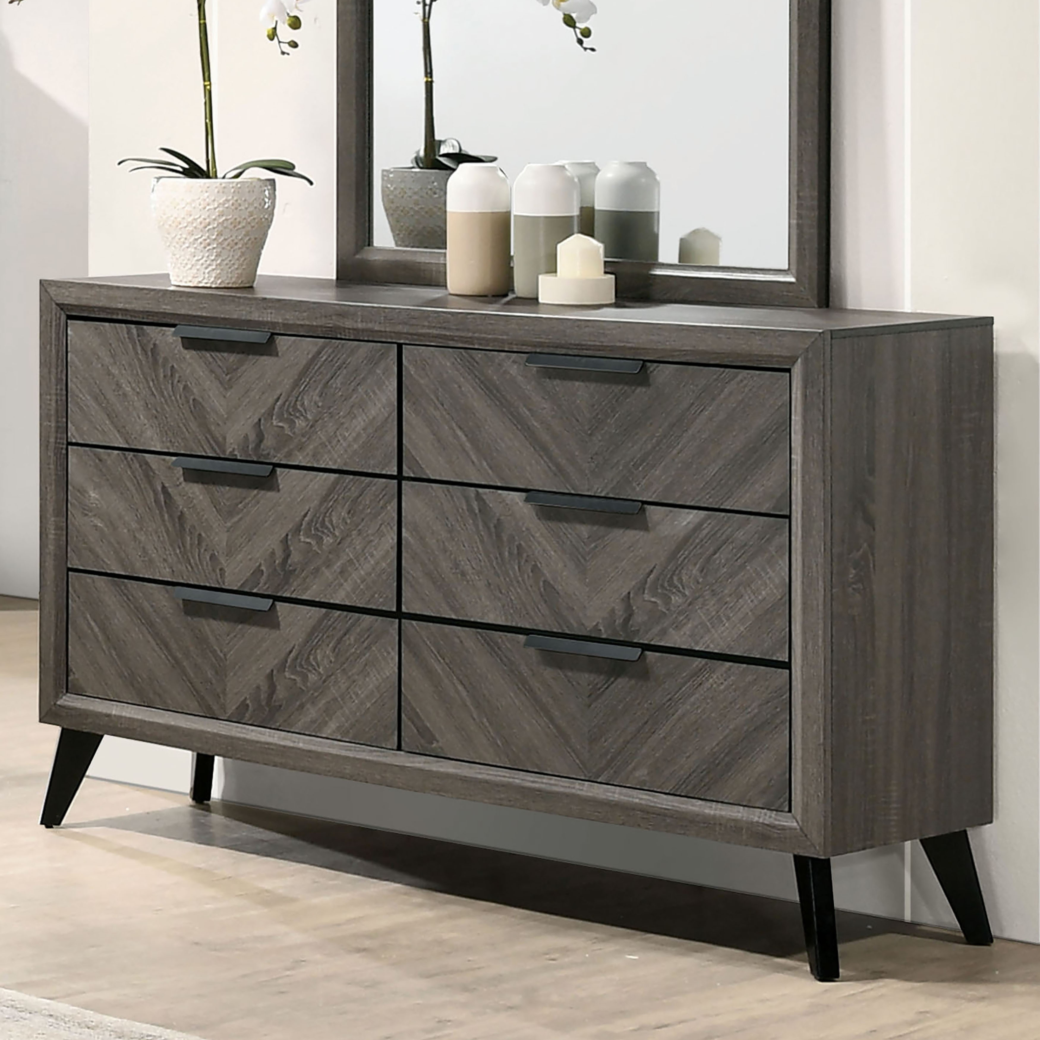 Furniture of America Ovex Contemporary Grey 59-inch Wide Solid Wood 6-Drawer Dresser