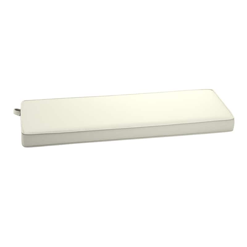 ARDEN Foam Outdoor Double Welted Bench Cushion, 48 x 18 - Cream Woven Solid