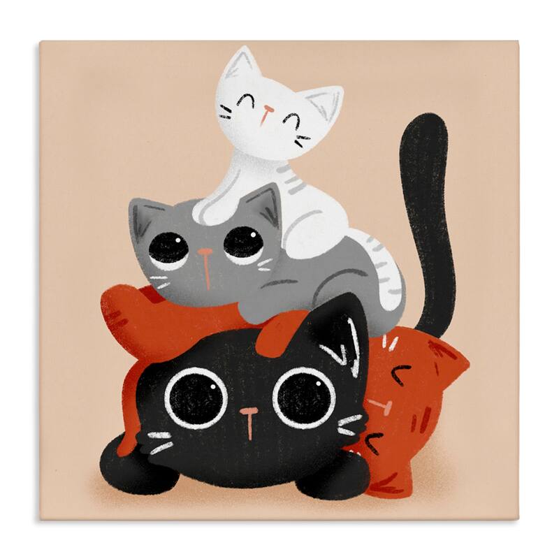 Stupell Stacked Cats Pile Canvas Wall Art Design By Sarah Hickman - 30 x 30