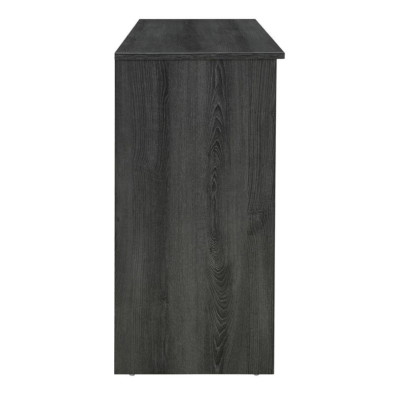 Oval Rattan Doors Black Sideboard with Adjustable Shelves