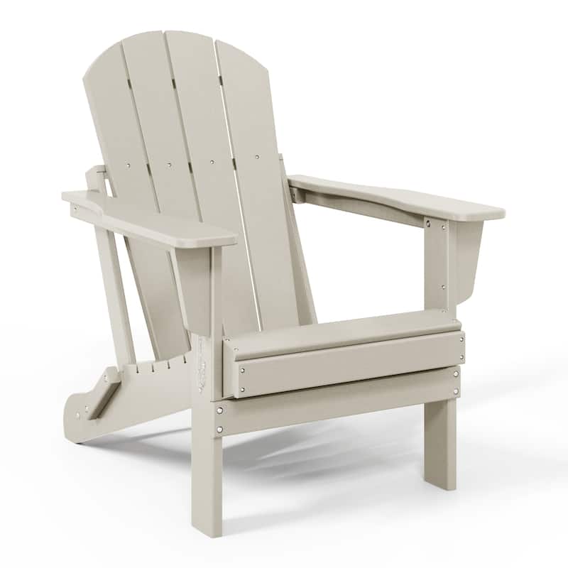 Polytrends Laguna Weather Resistant Outdoor Patio Folding Adirondack Chairs (Set of 4)
