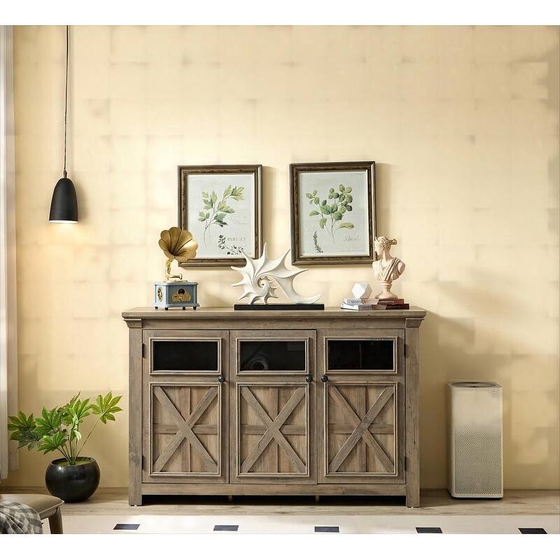 Modern 3 Doors Large Buffet Sideboard Bar Wine Cabinet for Entryway Living Room, Dining Room