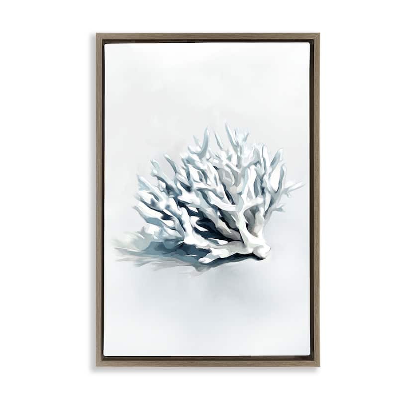 Stupell Subtle Staghorn Coral Framed Floater Canvas Wall Art Design By Ramona Murdock - 21 x 31 - Brown