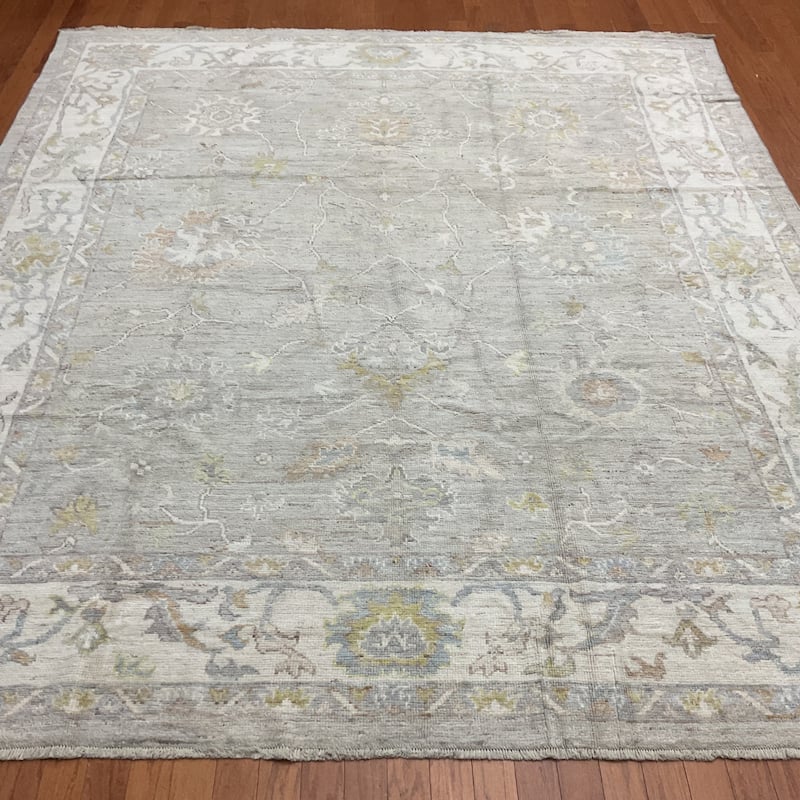 HERAT ORIENTAL Handmade Vegetable Dyed Oushak Wool Rug - 8'8" x 10'