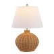 preview thumbnail 3 of 3, SAFAVIEH Lighting Juana Tropical Coastal Boho Rattan 22-inch Table Lamp - 15 in. W x 15 in. D x 22 in. H