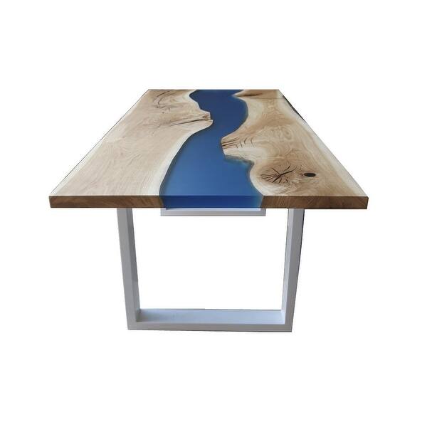 RUBANGLU Solid Wood Dining Table Natural Oak/Blue/White Bed Bath