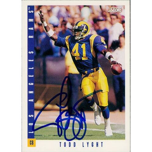 Shop Signed Lyght Todd Los Angeles Rams 1993 Score Football Card