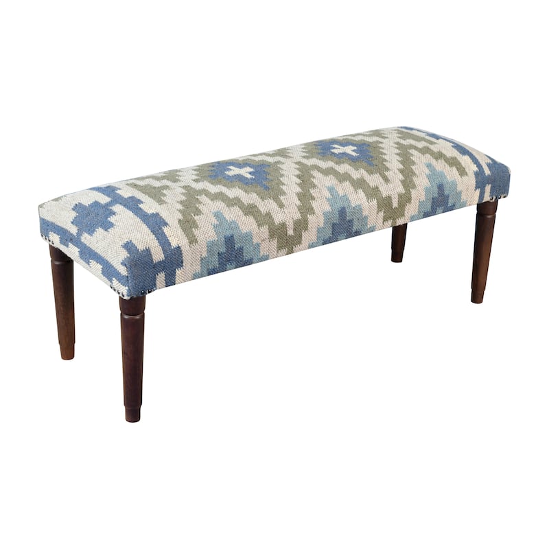 Sevita Salem Southwestern Upholstered Accent Bench Indoor Entryway Bench - 47" L x 16" W x 18" H