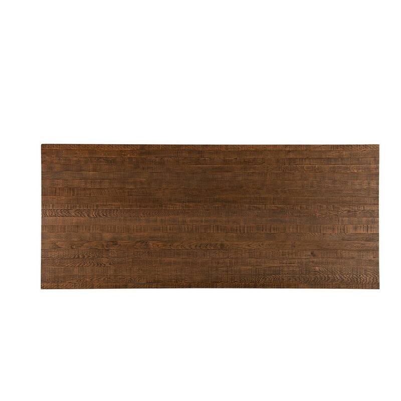Buckley 96.25" Reclaimed Oak Dining Table, Black - Brown