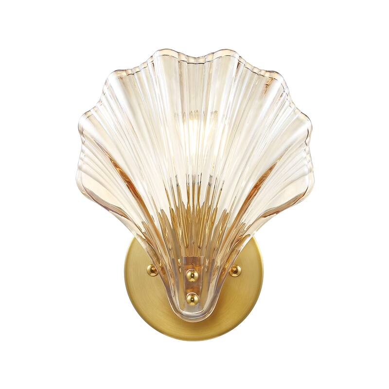 SAFAVIEH Lighting Sirena 5-inch Shell Wall Sconce with Bulbs (Set of 2) - 8 in. W x 5.5 in. D x 9.5 in. H
