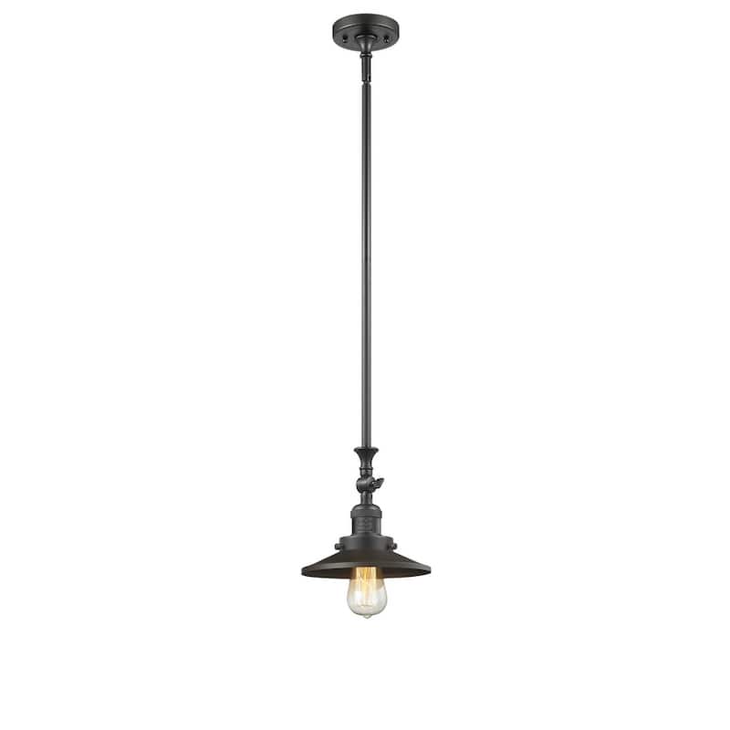 Innovations Lighting Railroad 8" Wide Adjustable Mini Pendant - Oiled Rubbed Bronze / Metal Shade