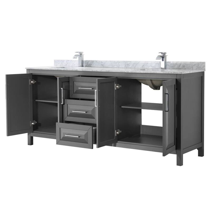 Wyndham Collection Daria 80" Free Standing Double Vanity Set with MDF