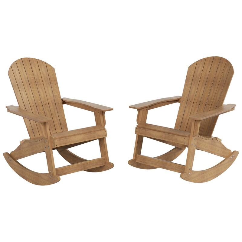 Vineyard HIPS Outdoor Eco-Friendly All Weather Seashell Rocking Adirondack Chairs (Set of 2)
