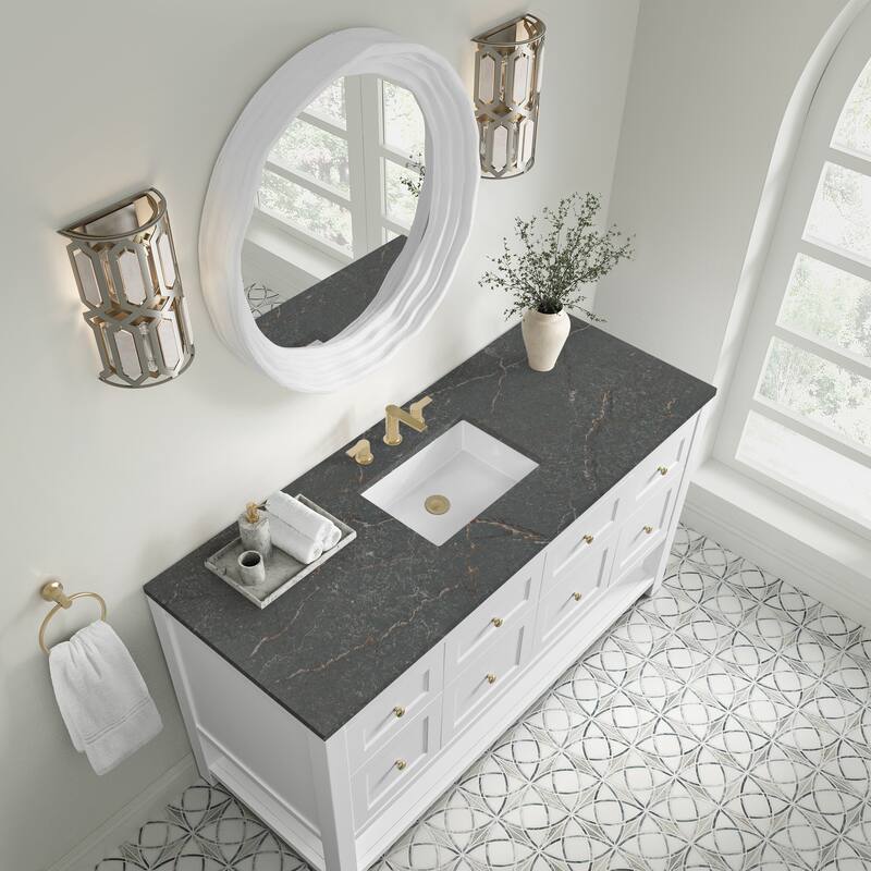 Breckenridge 60" Single Vanity, Bright White, w/FreePower Wireless Charger
