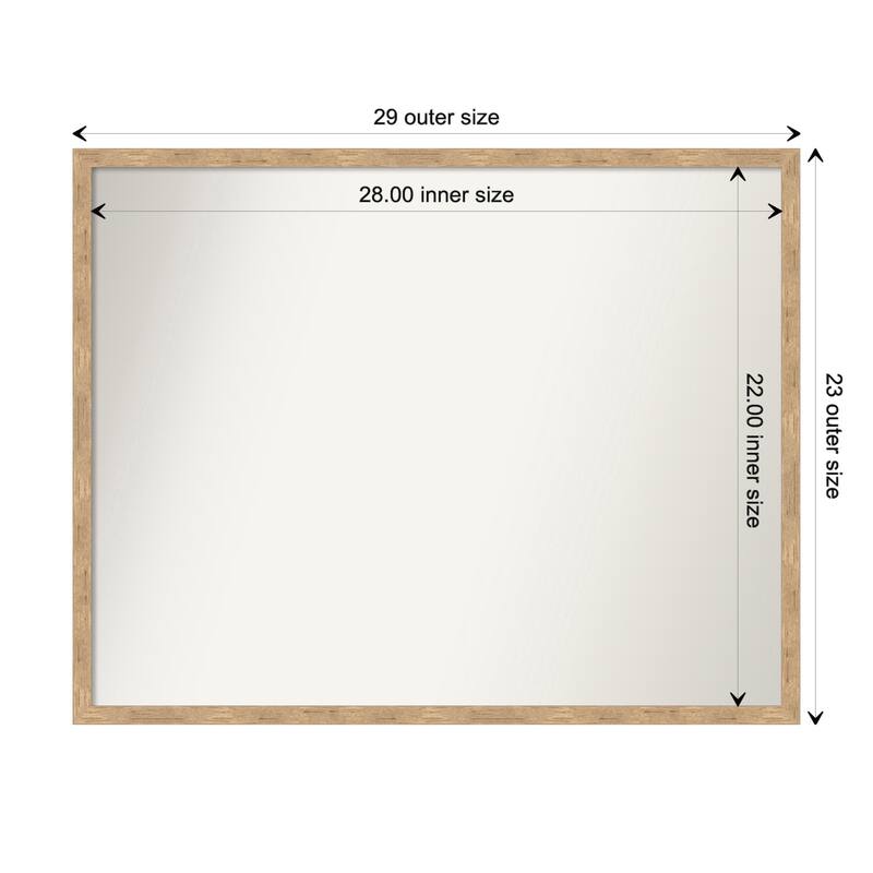 Imprint Non-Beveled Wood Framed Wall Mirror - Imprint Light Bronze - Glass Size 28x22
