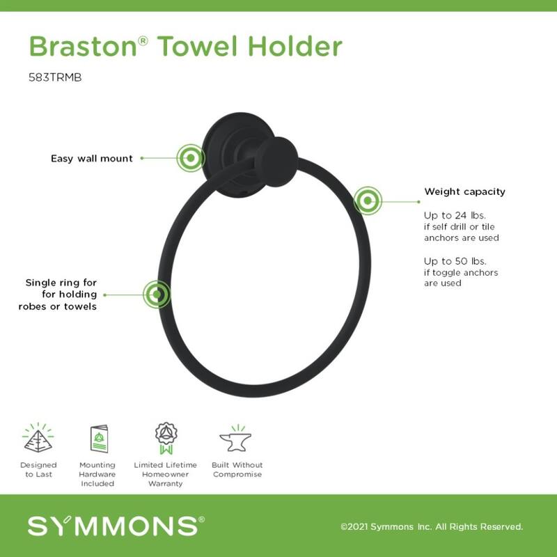 Symmons 583TR Braston 6" Wall Mounted Towel Ring