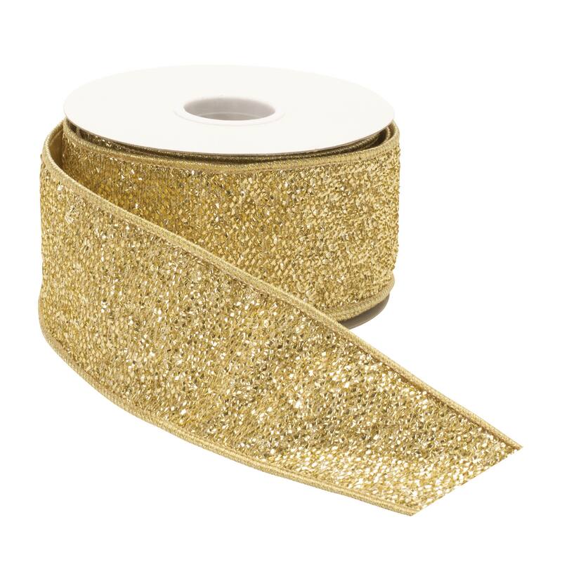 Metallic Wired Ribbon (Set of 2) - N/A