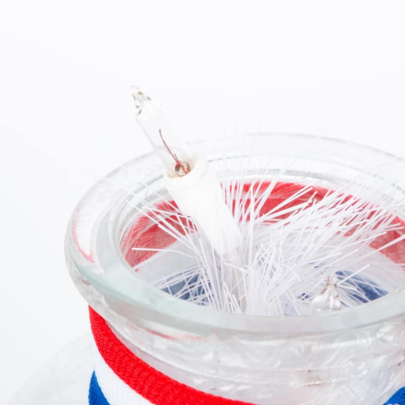 7.7 in. Illuminating Frosted Glass Americana Jar