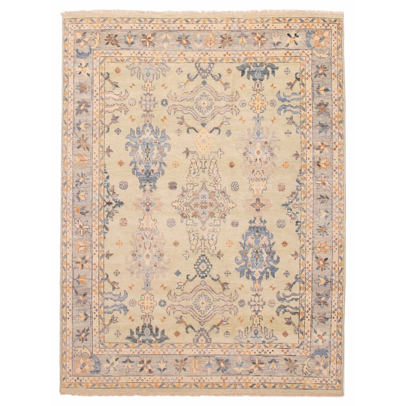 ECARPETGALLERY Hand-knotted Modern Oushak Green Wool Rug - 7'10 x 10'3 - Light Green - 7'10 x 10'3