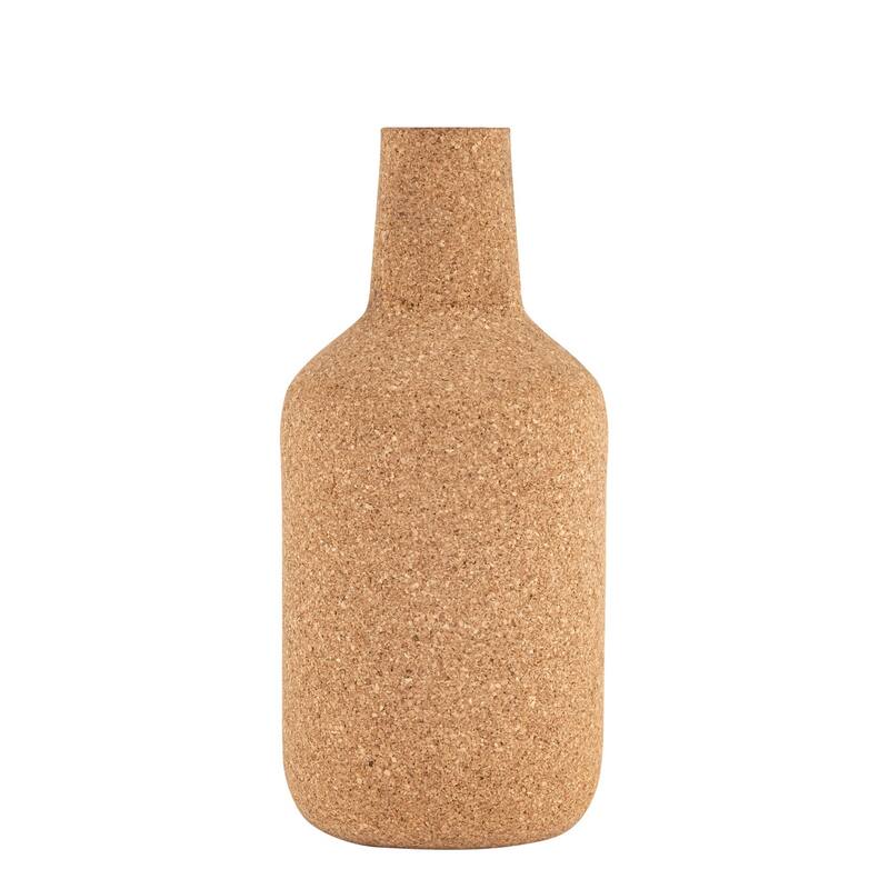 Large Bottle Neck Cork Wrapped Flower Vase - 13" - Beige