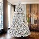 preview thumbnail 2 of 11, Flocked Christmas Tree with Pine Cones and Colorful Lights